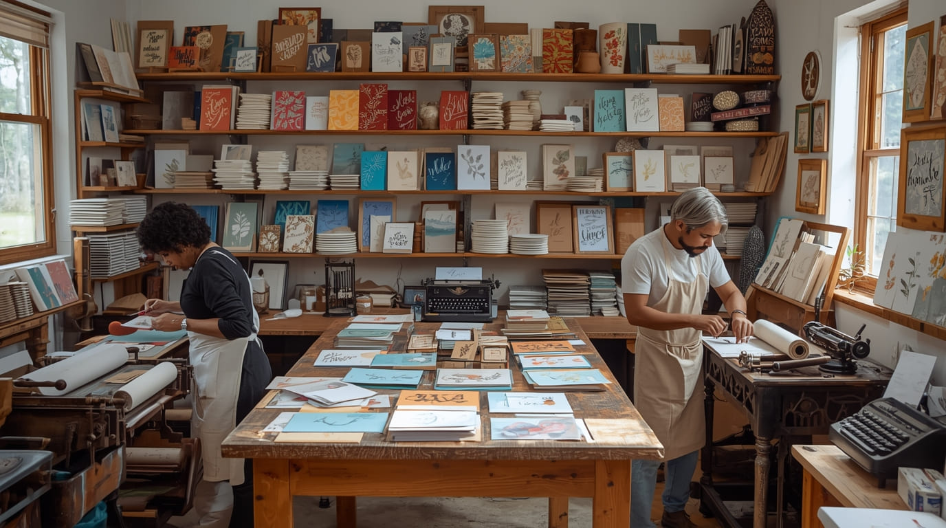 Onze papier werkplaats met handgemaakte materialen