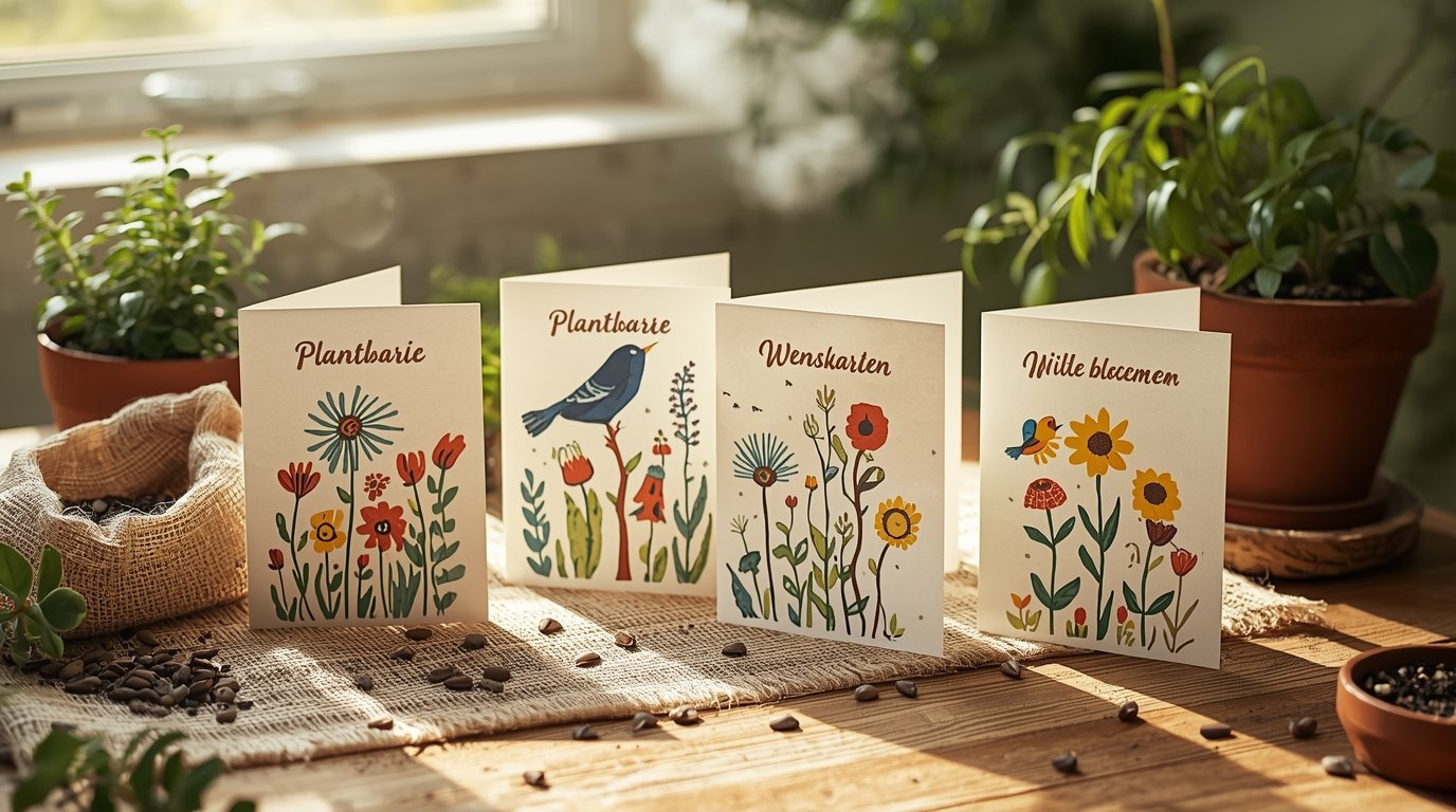 Eco-vriendelijke plantbare wenskaarten