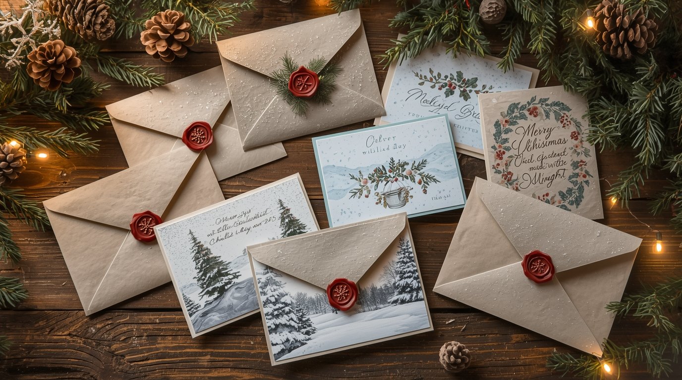 Handgemaakte kerstkaarten set