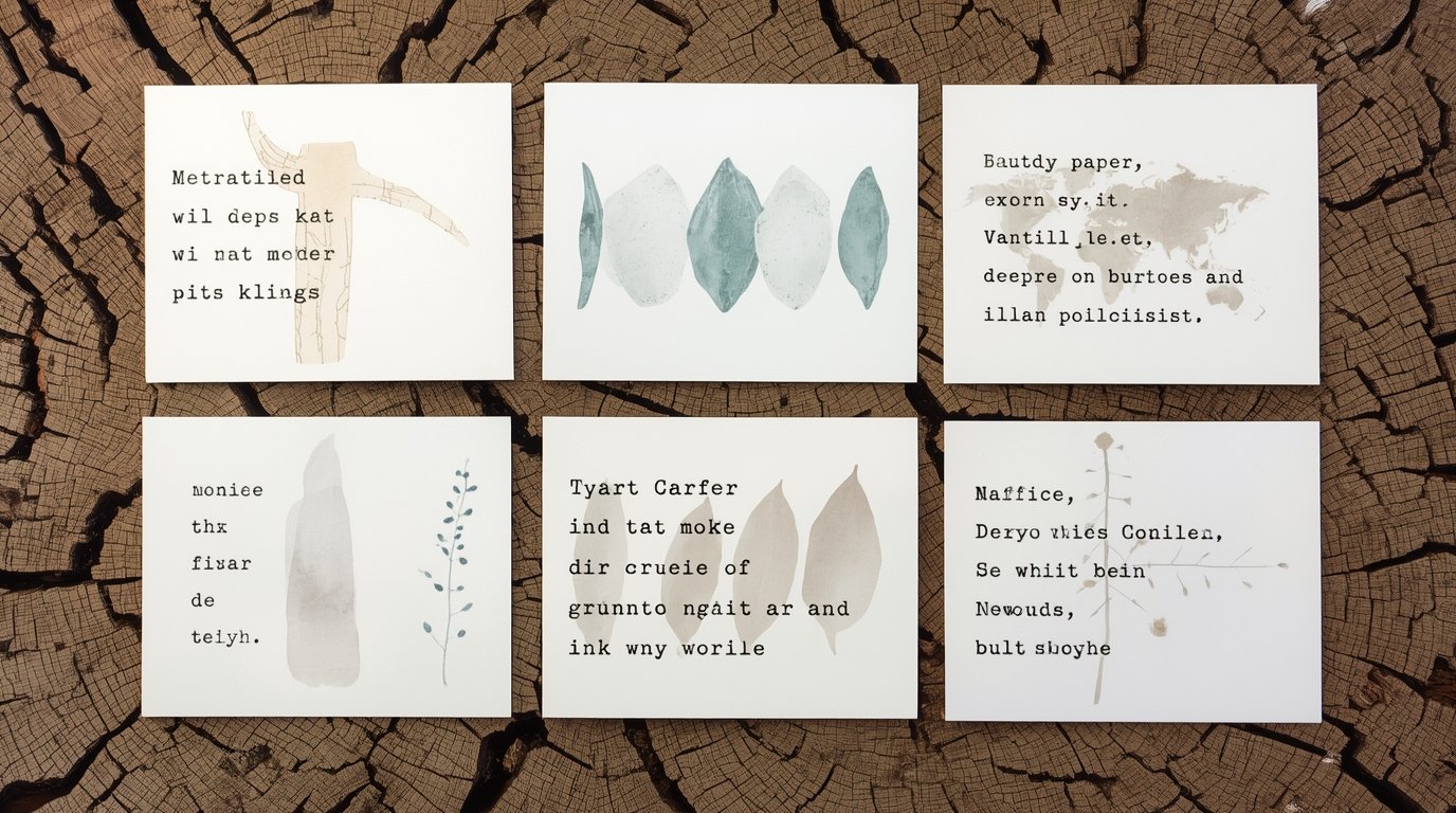 Minimalistische eco-vriendelijke wenskaarten